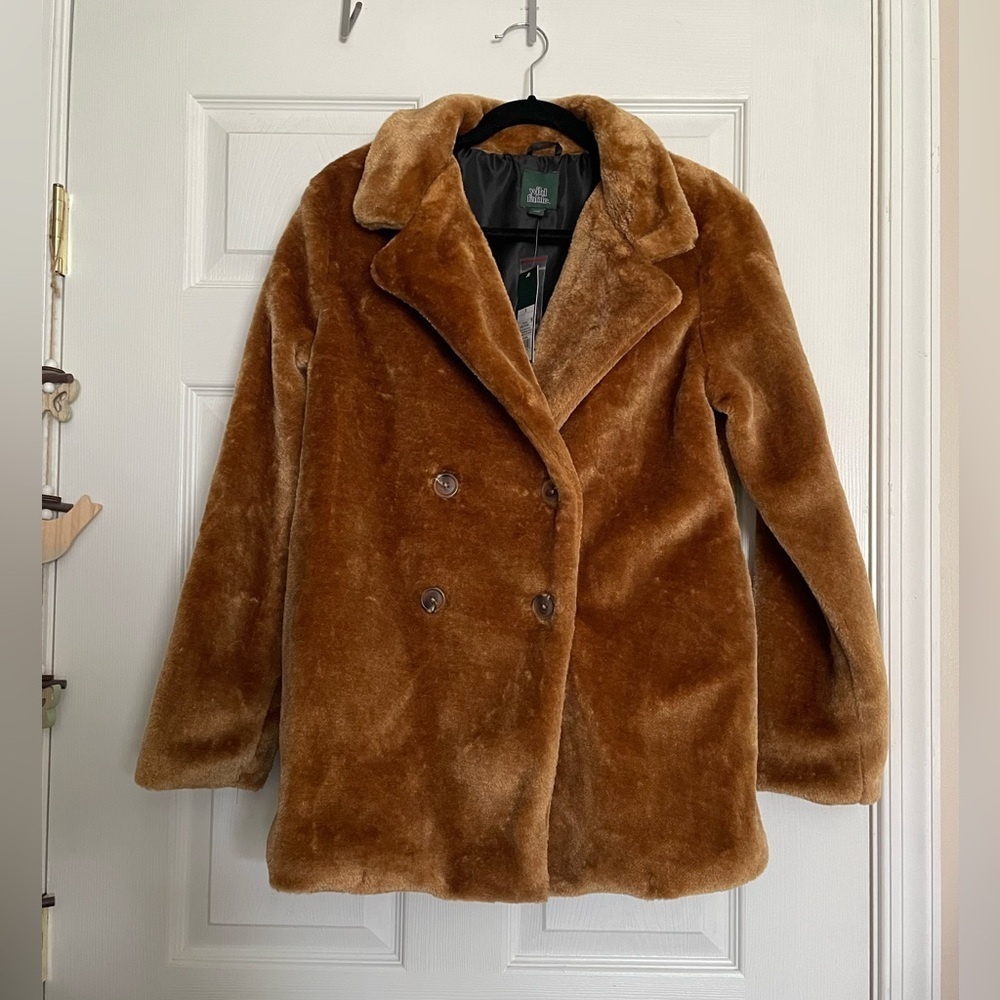 Wild Fable Tan Teddy Jacket with buttons